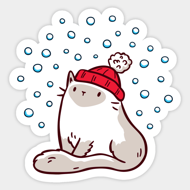 Cute Ragdoll Cat Watching Snowfall Sticker by LydiaLyd